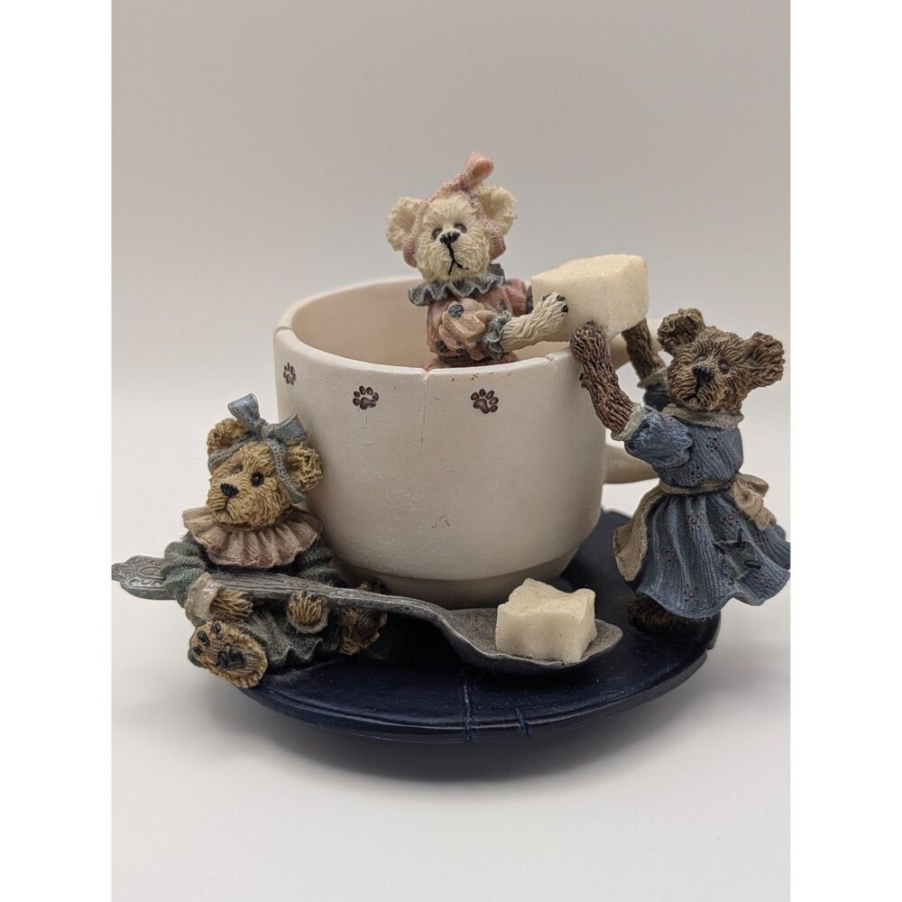 Boyds Bearstone Prissie Sissie & Missie Fixin' Tea For Three 2000 Celebration